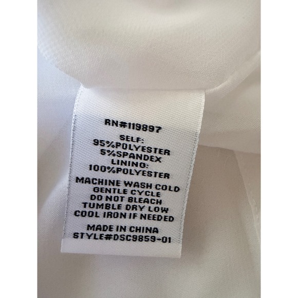 19 COOPER Women's White Satin Button Front‎ Mini Dress L - Picture 7 of 7